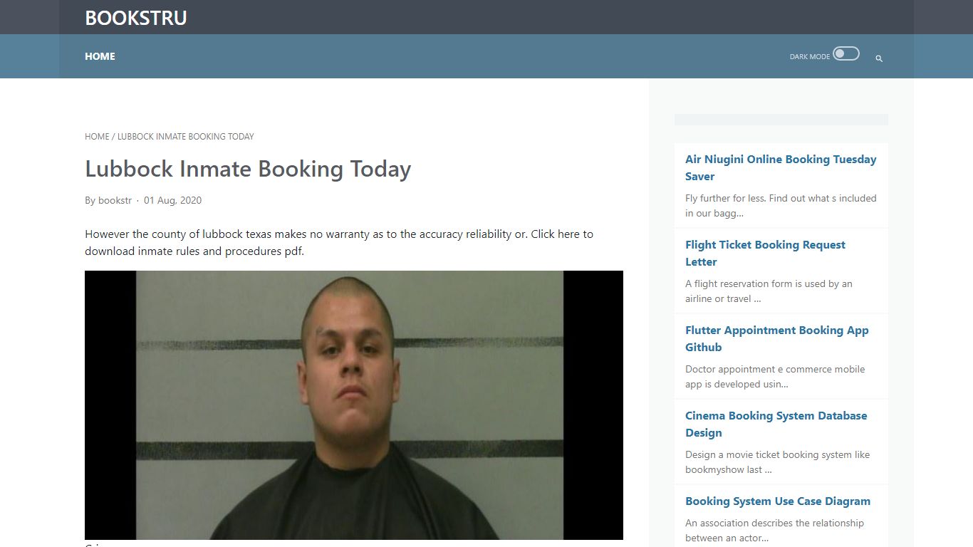 Lubbock Inmate Booking Today - BOOKSTRU